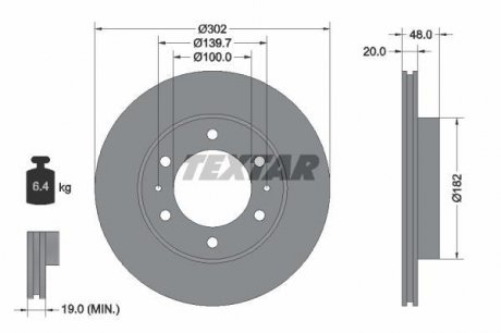 Тормозной диск TEXTAR 92080400