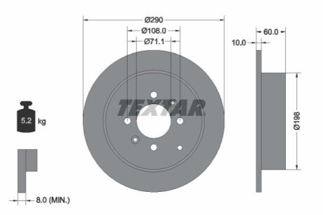 TARCZA HAM. PEUGEOT 406 TEXTAR 92080703