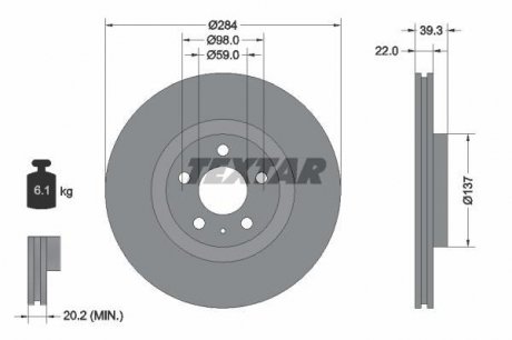 Тормозной диск TEXTAR 92083203