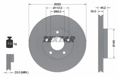 Тормозной диск TEXTAR 92083603 (фото 1)
