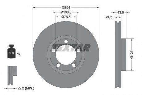 Гальмівний диск TEXTAR 92088100 (фото 1)