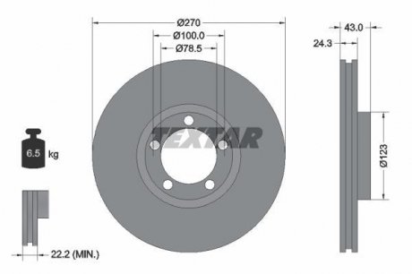 Тормозной диск TEXTAR 92088200 (фото 1)