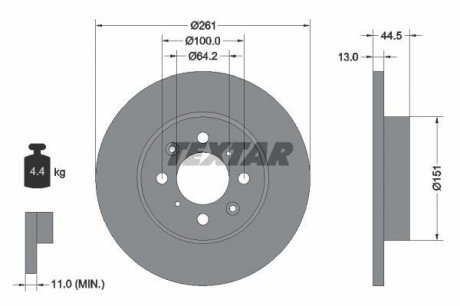 Тормозной диск TEXTAR 92090100