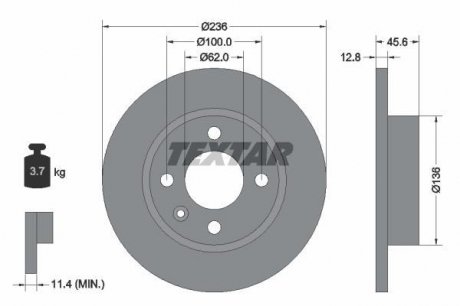 Гальмівний диск TEXTAR 92090200