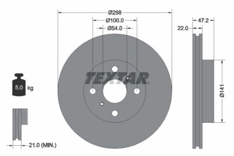 Тормозной диск TEXTAR 92090500