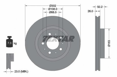 Гальмівний диск TEXTAR 92092300 (фото 1)