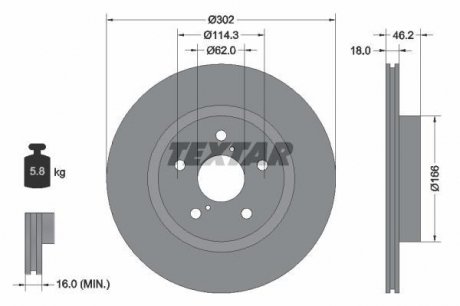 Тормозной диск TEXTAR 92093500 (фото 1)