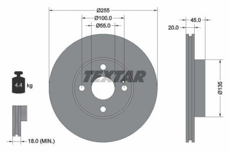 Тормозной диск TEXTAR 92096800
