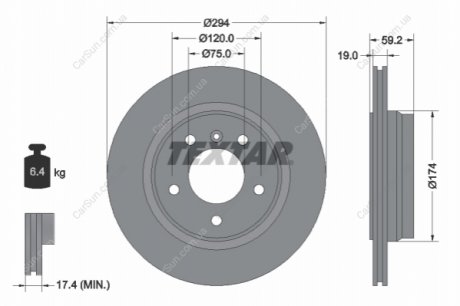 Тормозной диск TEXTAR 92097303 (фото 1)