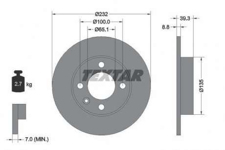 Тормозной диск TEXTAR 92098203