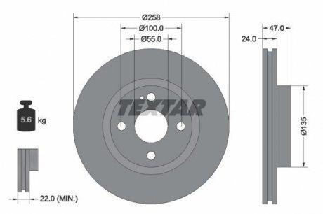 Тормозной диск TEXTAR 92103100