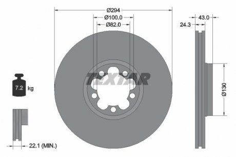Тормозной диск PRO TEXTAR 92103803 (фото 1)