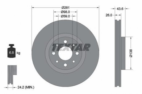 Тормозной диск TEXTAR 92107703
