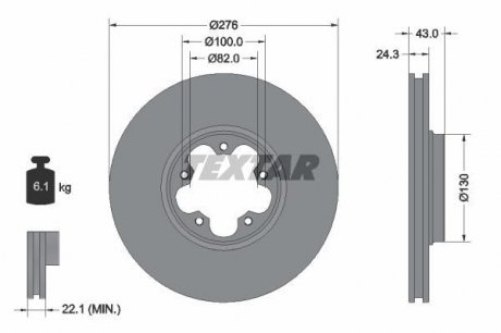 Тормозной диск TEXTAR 92110003 (фото 1)