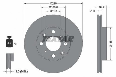 Гальмівний диск TEXTAR 92110300 (фото 1)