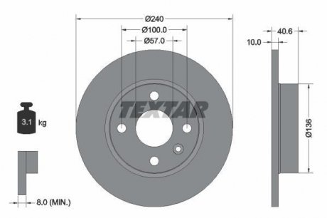 Тормозной диск TEXTAR 92111003