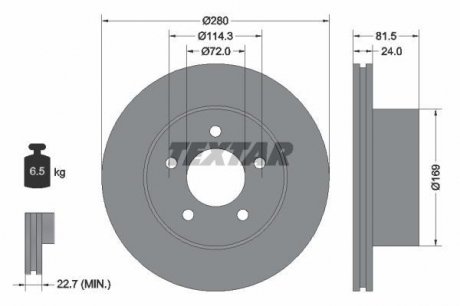 Тормозной диск TEXTAR 92113500