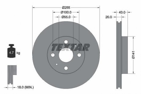 Тормозной диск TEXTAR 92115603