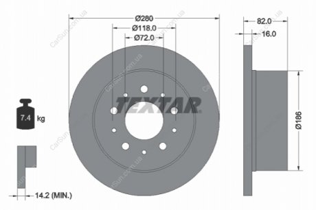 Гальмівний диск TEXTAR 92116103