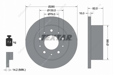 Гальмівний диск TEXTAR 92116203 (фото 1)