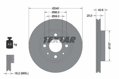 Тормозной диск TEXTAR 92118003 (фото 1)