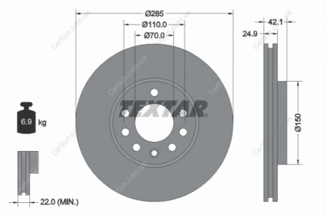 Гальмівний диск TEXTAR 92118705 (фото 1)