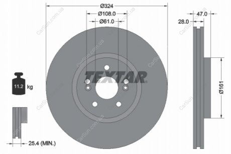 Гальмівний диск TEXTAR 92119405 (фото 1)
