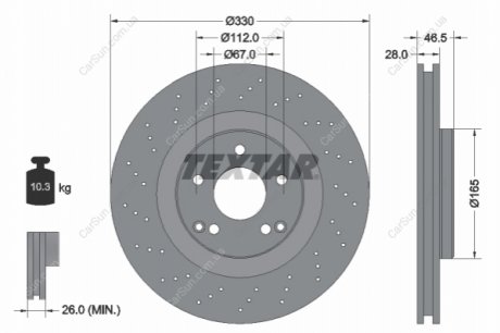 Гальмівний диск TEXTAR 92119805