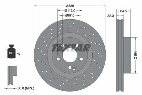Тормозной диск TEXTAR 92120207