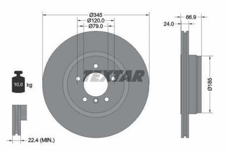 Тормозной диск TEXTAR 92123203 (фото 1)