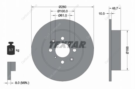 Тормозной диск TEXTAR 92125300 (фото 1)