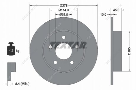 Гальмівний диск TEXTAR 92125703 (фото 1)