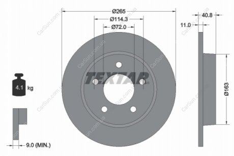 Гальмівний диск TEXTAR 92130500 (фото 1)