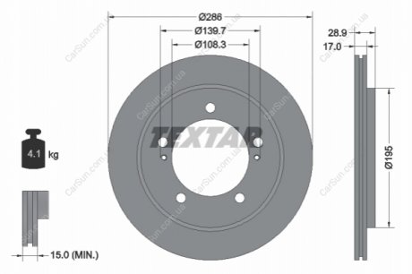 Тормозной диск TEXTAR 92136800