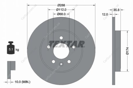 Тормозной диск TEXTAR 92137003