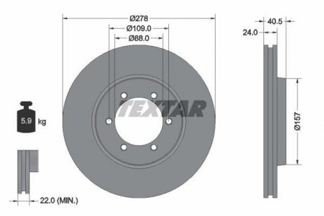 Тормозной диск TEXTAR 92138400