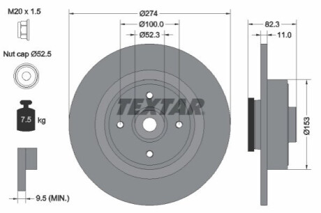 TARCZA HAM. Z LOZ. RENAULT MEGANE/SCENIC TEXTAR 92141403