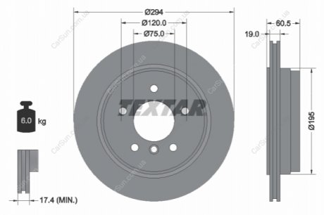 Тормозной диск TEXTAR 92141703 (фото 1)