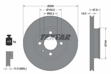 Гальмівний диск TEXTAR 92144700