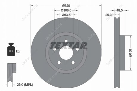 Гальмівний диск TEXTAR 92149105