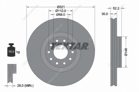 Тормозной диск TEXTAR 92154703