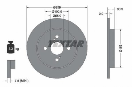 Гальмівний диск TEXTAR 92156300 (фото 1)
