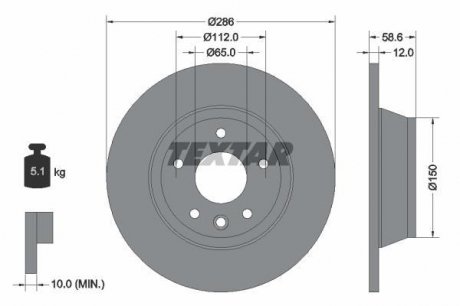 Тормозной диск TEXTAR 92159403