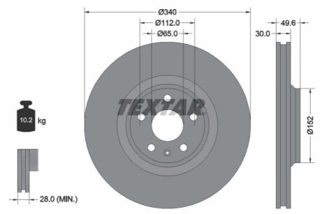 TARCZA HAM. AUDI P. TT 1,8-3,2 QUATTRO 06-14 TEXTAR 92160505