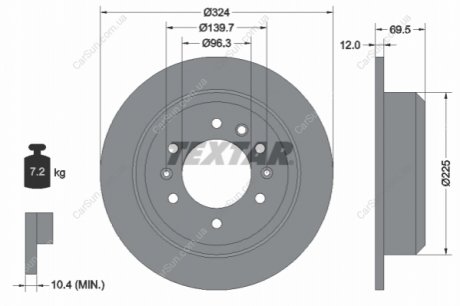 Тормозной диск TEXTAR 92161800 (фото 1)