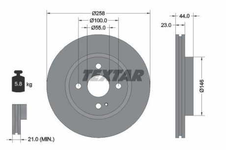 Тормозной диск TEXTAR 92166803