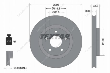 Гальмівний диск TEXTAR 92167405 (фото 1)