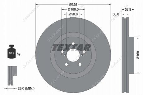 Тормозной диск TEXTAR 92167900 (фото 1)