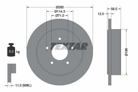 Тормозной диск TEXTAR 92169100 (фото 1)