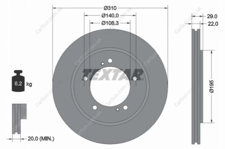 Тормозной диск TEXTAR 92170503 (фото 1)